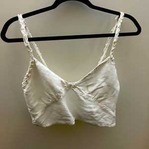 Permanent Vacation Honolulu, RVCA, White Midriff Top with Straps, size S